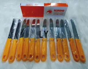 Bộ dao bếp Thái Lan 12 cây cán vàng mũi bầu 512 inox - Dao gọt trái cây, rau củ siêu bén, dụng cụ nhà bếp tiện lợi
