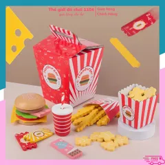Bộ Đồ Chơi Hamburger Gỗ Mô Phỏng Thức Ăn Nhanh - Đồ Chơi Nhập Vai Giáo Dục Dành Cho Bé Từ 3 Tuổi Trở Lên