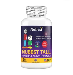Viên Uống Tăng Chiều Cao Nubest Dành Cho Trẻ Dưới 10 Tuổi - Hỗ Trợ Tăng Trưởng Chiều Cao, 60 Viên Bổ Sung Canxi Mỹ