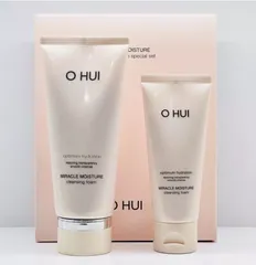 Set Sữa Rửa Mặt Dưỡng Ẩm Ohui Miracle Moisture Cleansing Foam - Giải Pháp Làm Sạch và Cấp Ẩm Hiệu Quả Cho Da Mặt 200ml + 100ml
