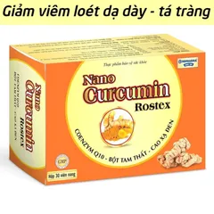 Viên nghệ Nano Curcumin Rostex HDPHARMA Tam Thất Xạ Đen giảm viêm dạ dày - Thực phẩm chức năng hữu hiệu - Hộp 30 viên