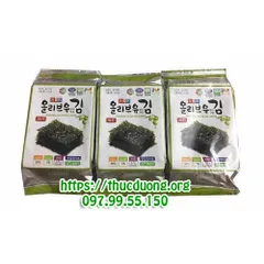 Rong Biển Ăn Liền Garimi Hàn Quốc - 3 Gói Nhỏ 12.6g - Snack Từ Rong Biển Tươi Giàu Dinh Dưỡng, Hương Vị Nguyên Chất