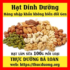 Combo 500g Hạnh Nhân, Óc Chó, Hạt Điều, Mắc Ca, Hạt Bí Làm Sữa Thực Dưỡng Bà Loan - Lựa Chọn Lành Mạnh cho Chế Độ Ăn Kiêng