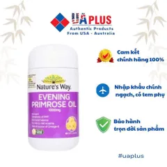 Tinh Dầu Hoa Anh Thảo Nature's Way 1000mg 60 Viên - Hỗ Trợ Cân Bằng Nội Tiết Nữ và Làm Đẹp Da - Hàng Nhập Khẩu Chính Ngạch Úc
