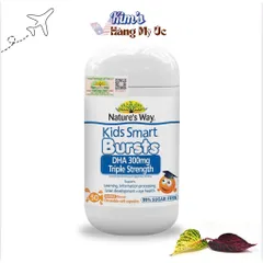 Viên Nhai Nature's Way Kids Smart Bursts DHA 300mg Hỗ Trợ Phát Triển Não Bộ Cho Trẻ Em - 50 Viên Nhập Khẩu Chính Ngạch