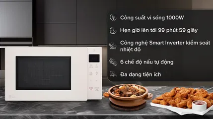 Lò Vi Sóng LG MS2535GIK 25 Lít - Thiết Kế Hiện Đại, Công Nghệ Smart Inverter, Dễ Dàng Vệ Sinh, 1000W