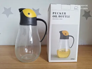 Bình Đựng Dầu Lock&Lock CKO201YEL 550ml - Nắp Mở Tự Động, Thủy Tinh An Toàn, Tiện Dụng Cho Bếp Gia Đình - Màu Vàng Chính Hãng