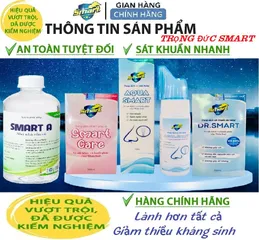 Nước Khử Khuẩn SmartA AQUA - Dung Dịch Khử Khuẩn Đa Năng 500ml, Bảo Vệ Sức Khỏe Gia Đình, An Toàn Cho Da Mũi Họng