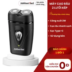 Máy Cạo Râu 2 Lưỡi Kép JUBILEE MART - Siêu Bền, Sạc Type-C, An Toàn Cho Da, Dễ Dàng Vệ Sinh