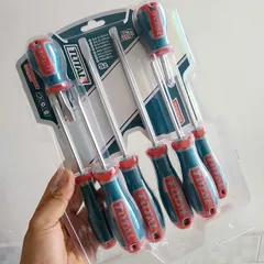 Bộ 8 Tua Vít Dẹp và Bake Total TKSDS0826 - Tay Cầm Chống Trượt, Đầu Từ Tính, Dụng Cụ Cầm Tay Chất Lượng Cao cho Thợ Sửa Chữa và Gia Đình