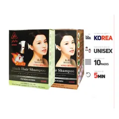Hộp 10 gói Dầu gội phủ bạc Shihi - Dầu gội đen tóc Hàn Quốc 300ml, Nhuộm màu nhanh chóng, dễ dàng, không hư tổn tóc