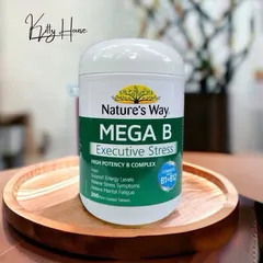 Viên uống giảm căng thẳng Nature’s Way Mega B Executive Stress 200 viên - Hỗ trợ năng lượng, giảm lo âu, cải thiện sức khỏe tổng thể