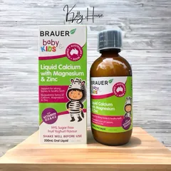 Siro Brauer Bổ Sung Canxi, Magie & Kẽm D3 K2 Cho Bé Từ 1 Tuổi - Chai 200ml Tăng Cường Phát Triển Xương Khỏe Mạnh