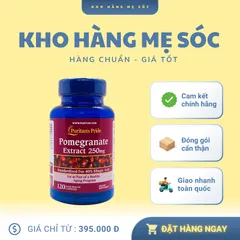 Viên Uống Lựu Đỏ Puritan's Pride 250mg 120 Viên - Hỗ Trợ Chống Nắng Nội Sinh, Sáng Da, Giảm Nám, Nhập Khẩu Mỹ