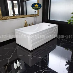 Bồn Tắm Dài 1m5 RegalBath RB-15A - Bồn Tắm Acrylic Cao Cấp Thiết Kế Tối Giản, An Toàn Với Đáy Chống Trượt, Kích Thước 1500x750x550mm
