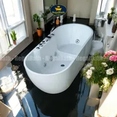 Bồn Tắm Massage Oval Cạnh Thẳng 1m5 (RB-15O-CT) Regalbath - Thư Giãn Chuẩn Spa Tại Nhà, Tiết Kiệm Diện Tích
