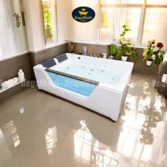 Bồn Tắm Đôi Massage RB-1711 Regalbath - Thiết Kế Kính Sang Trọng, Thư Giãn Cho 2 Người, Không Gian Spa Tại Nhà
