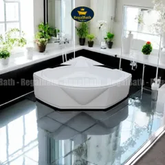Bồn Tắm Góc 1M4 RegalBath RB-14GA - Thiết Kế Bo Tròn Tối Ưu Không Gian, Nhựa Acrylic Chống Ố, Lựa Chọn Nâng Cấp Massage, LED