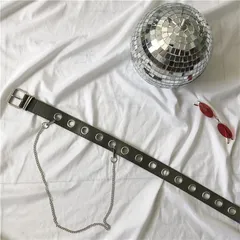 Thắt Lưng Da PU Đen Thời Trang Nam Nữ - Dây Nịt Trẻ Trung Lỗ To Trang Trí Dây Chain 105cm, Kiểu Khóa Kim Sang Trọng