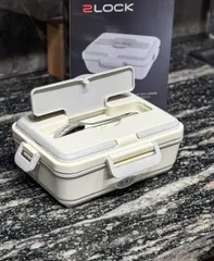 Hộp cơm giữ nhiệt điện 3 ngăn inox 2LOCK Korea - Dung tích 900ml, chất liệu an toàn, dễ vệ sinh, lý tưởng cho bữa ăn nhanh 20-120°C