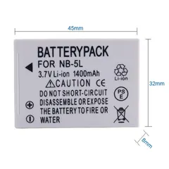 Pin máy ảnh Canon NB-5L 3.7V 1400mAh - Phụ kiện cho Canon PowerShot S95, S100, SX200, IXUS 800IS, 850IS, 860IS