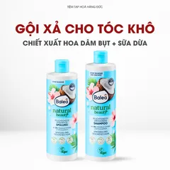 Dầu Gội Xả Balea Natural Beauty Nội Địa Đức - Chiết Xuất Hoa Dâm Bụt & Sữa Dừa Tăng Cường Ẩm Cho Tóc Khô Xơ, Chẻ Ngọn