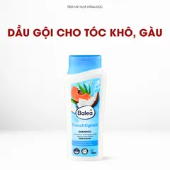 Dầu Gội Balea Đức - Dưỡng Ẩm Cho Tóc Khô & Da Đầu Gàu, Chiết Xuất Dừa & Đu Đủ, Vitamin B3/B5, Vegan, Tóc Mềm Mượt, Sáng Bóng