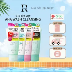Sữa rửa mặt AHA Wash Cleansing Nhật Bản triết xuất trái cây loại bỏ dầu thừa , làm mềm da ( Nội địa Nhật Bản )