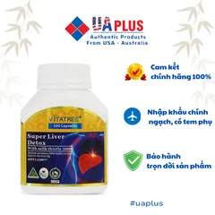 Viên Uống Giải Độc Gan Vitatree Super Liver Detox 100 Viên - Bổ Gan Bảo Vệ Gan Chống Độc Tố Từ Thực Phẩm Hàng Úc