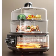 Nồi Lẩu Hấp Điện Joyoung JFS-556 - Nấu Lẩu và Hấp 2 Trong 1, Dung Tích 16L, Công Suất 1600W, Dễ Vệ Sinh, Phù Hợp Gia Đình