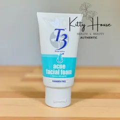 Sữa Rửa Mặt Giảm Mụn T3 Acne Facial Foam 50g - Chứa Dầu Trà Trị Mụn, Làm Sạch Da Mặt, Tươi Mát, Dễ Chịu