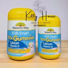 Kẹo Dẻo Canxi và Vitamin D Nature's Way Kids Smart Vita Gummies - Bổ Sung Hệ Xương Khớp Cho Bé, Hương Vị VaNi, 120 Viên