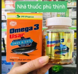 Viên uống Omega 3 hỗ trợ tim mạch và thị lực - 60 viên dầu cá hồi DHA/EPA cao giúp sáng mắt, giảm mỏi mắt
