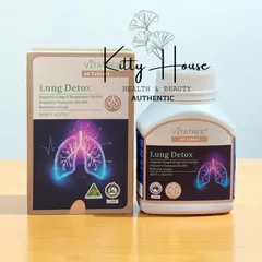 Viên Uống Thải Độc Phổi Vitatree Lung Detox - 60 Viên Thực Phẩm Chức Năng Bổ Phổi, Giúp Thanh Lọc Đường Hô Hấp