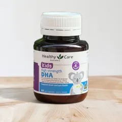 Viên uống bổ sung DHA Healthy Care Kids High Strength 60 viên - Tăng cường trí nhớ và phát triển não bộ cho trẻ em