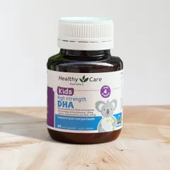 Viên uống bổ sung DHA cho trẻ em Healthy Care - High Strength, 60 viên - Tăng cường trí não và phát triển toàn diện