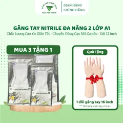 Combo Găng Tay Cao Su Nitrile Đa Năng 2 Lớp A1 - 3 Bịch Mua 3 Tặng 1 - An Toàn, Chống Thấm, Bền Bỉ, Phù Hợp Nhiều Cách Dùng