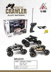 Xe Ô Tô Địa Hình Điều Khiển Từ Xa Rock Crawler 6141 Vỏ Kim Loại - Đồ Chơi Sạc Pin Cho Trẻ Em 6 Tuổi Trở Lên