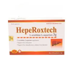 Cốm Bổ Gan Hepe Roxtech L-ornithine L-aspartat - Giải Pháp Hỗ Trợ Chức Năng Gan, Giảm Xơ Gan và Nhiễm Mỡ - Hộp 10 Gói