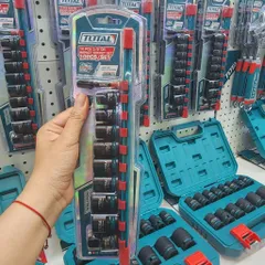 Bộ 10 đầu tuýp Total THTISD38104 3 phần 8 inch từ 8mm đến 19mm - Dụng cụ sửa chữa ô tô và cơ khí cao cấp