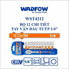 Bộ tuýt WADFOW 1/4" 12 chi tiết kèm cần siết 2 chiều - Dụng cụ vặn đầu tuýp chất lượng cao, lý tưởng cho công việc sửa chữa