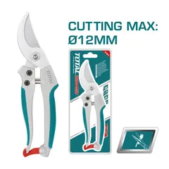 Kéo Cắt Cành TOTAL 8 Inch Thân Nhôm - Lưỡi Thép Carbon Cao Cấp, Tay Cầm Đệm TPR - Dụng Cụ Làm Vườn Chất Lượng Cao
