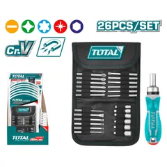 Bộ Tua vít 26 chi tiết tự động 2 chiều TOTAL TACSD30266 - Dụng cụ sửa chữa cầm tay đa năng cho thợ sửa chuyên nghiệp và nghiệp dư