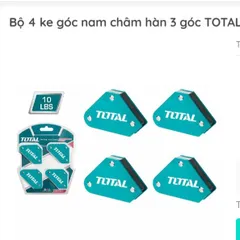 Bộ 4 Ke Góc Nam Châm Hàn Total TAMWH4001 - Dụng Cụ Hàn 3 Góc 45° 90° 135° - Lực Kéo 10Lbs Chất Liệu Thép Chất Lượng Cao
