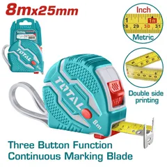 Thước Kéo Thép 8 Mét TOTAL TMT126081 - Dụng Cụ Tiện Ích Chuyên Nghiệp, Bảo Hành Chính Hãng, Xuất Xứ Trung Quốc
