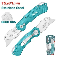 Dụng cụ rọc xếp lưỡi liền TOTAL THT5136288 - Thép không gỉ, kèm 6 lưỡi SK5, chiều dài 180mm, cho công việc tiện ích và linh hoạt.