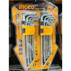 Bộ Lục Giác 18 Món Ingco HHKSET0181 - Thép CR-V Chắc Chắn, Đầu Bằng & Bi, Tiện Dụng cho Sửa Chữa Xe Cộ và DIY