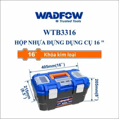 Thùng đựng đồ nghề 16 inch WTB3316 - Chất liệu nhựa PP, khóa kim loại, tay cầm cường độ cao, lý tưởng cho các công cụ và thiết bị tiện ích