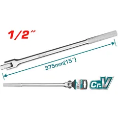 Cần Siết Linh Hoạt 1/2 Inch TOTAL THTFX12151 - Dụng Cụ Tháo Lắp Chất Liệu Chịu Nhiệt, Mạ Crôm, Chiều Dài 375mm