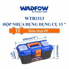 Thùng Đựng Đồ Nghề 13 Inch Khoá Nhựa WADFOW - Hộp Nhựa Tiện Lợi, Chịu Tải 7kg, Tay Cầm Cường Độ Cao